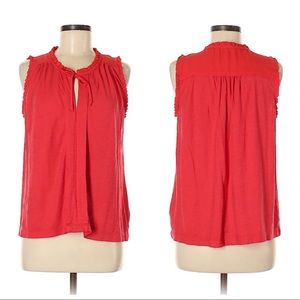 EUC Anthro | Meadow Rue Sleeveless Red Ruffle Top